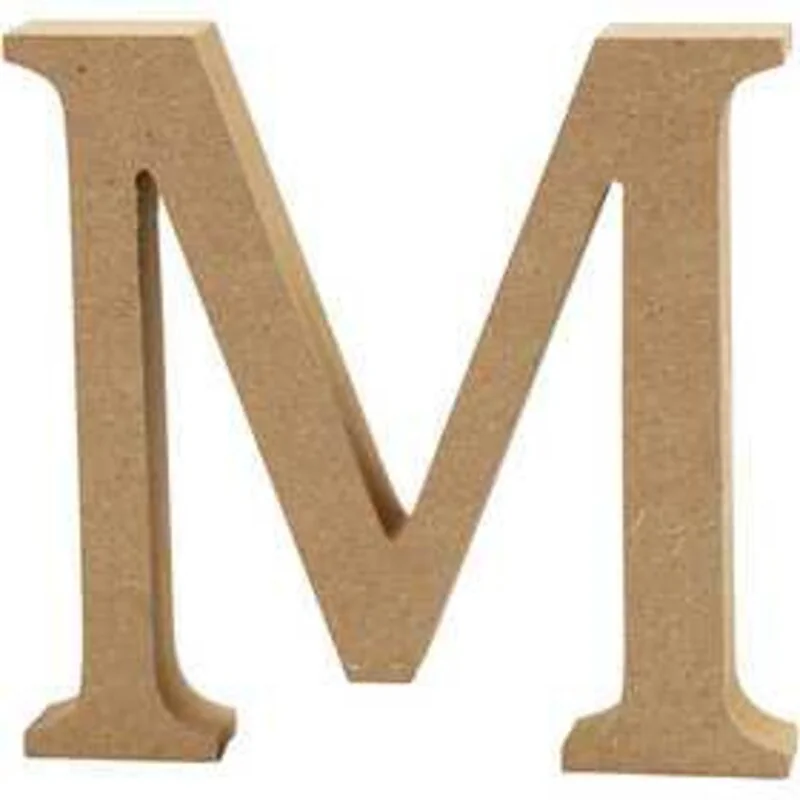 Lettre, M, h: 8 cm, ép. 1,5 cm, MDF, 1pièce