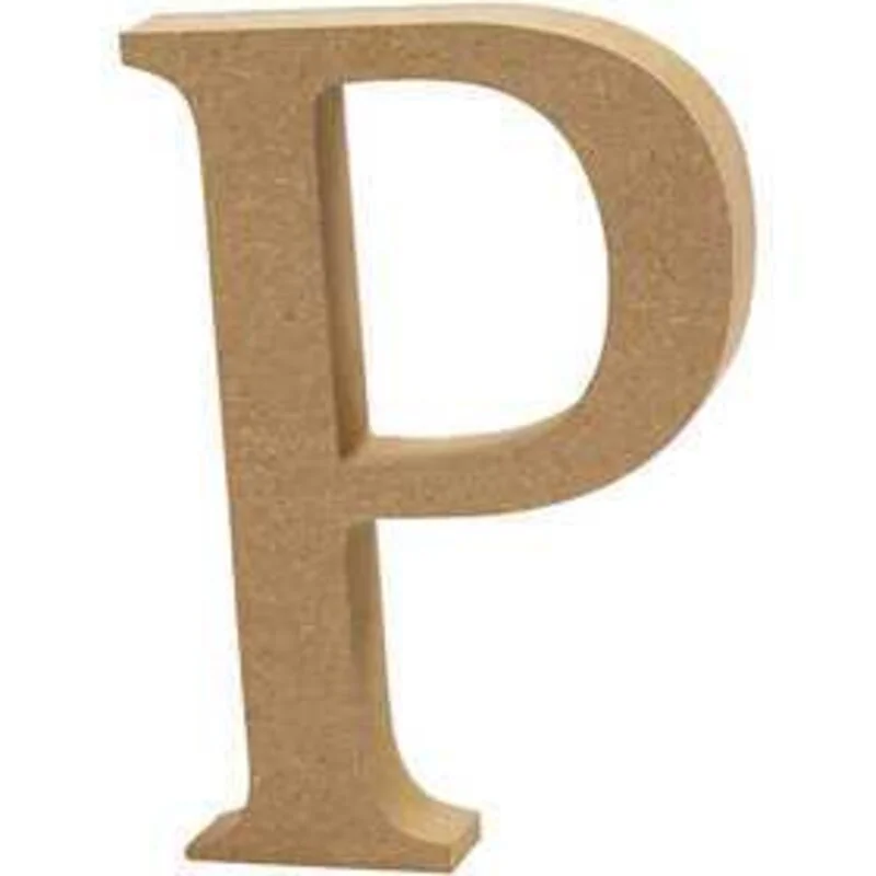 Lettre, P, h: 8 cm, ép. 1,5 cm, MDF, 1pièce