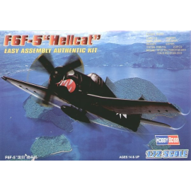 Maquette avion Grumman F6F-5 Hellcat Easy Build Avec 1 pièce d'ailes et 1 pièce de fuselage. Les autres pièces sont normales. Op