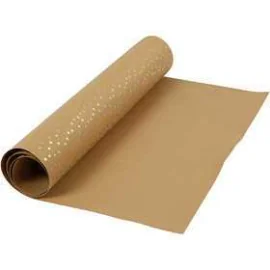 Papier lavable avec imprimé, l: 50 cm, 350 g/m2, brun clair, imprimé doré, 1m