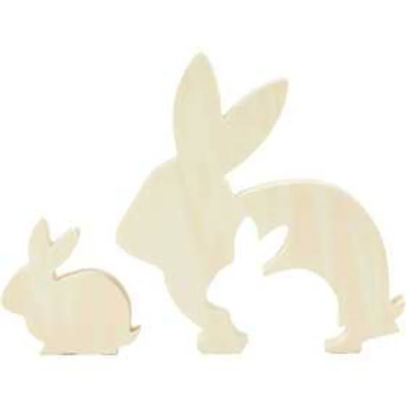 Figurine 2 en 1, lapins, h: 5+10,5 cm, l: 5+10 cm, triplex, 1set, prof. 1,2 cm