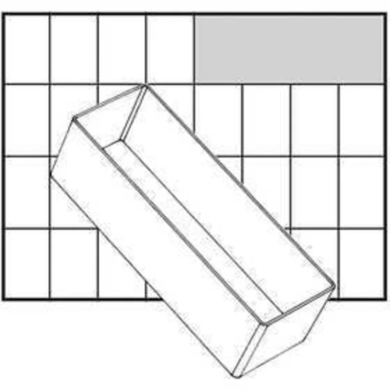 Godet de rangement, dim. 157x55 mm, h: 47 mm, Type A8-2 , 1pièce