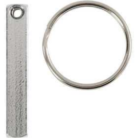 Art Metal Kit monture porte-clés, dim. 40x5 mm, 6pièces