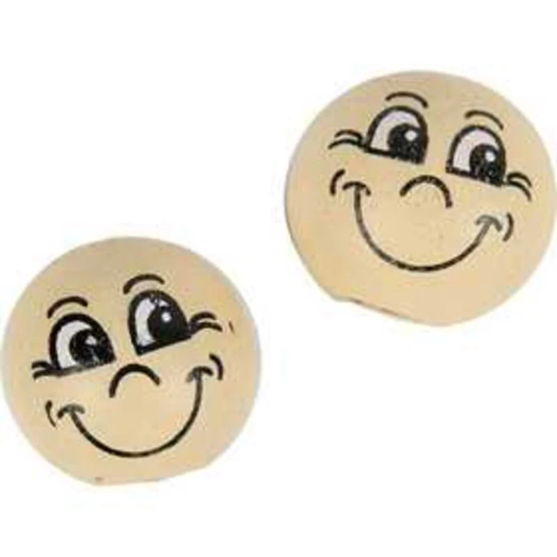 Têtes emoticône, d: 12 mm, Bois, 20pièces