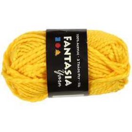 Pelote de laine acrylique Fantasia, L: 35 m, jaune, Maxi, 1x50gr