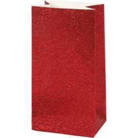 Emballages, boîtes et rangements Sacs en papier, h: 17 cm, dim. 6x9 cm, rouge, 8pièces, 200 gr