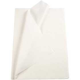  Papier de soie, feuille 50x70 cm, 14 gr, blanc, 25flles