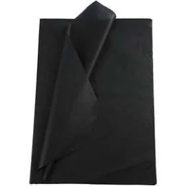 Papier de soie, feuille 50x70 cm, 14 gr, noir, 25flles