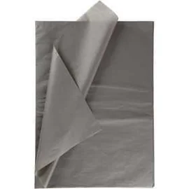 Papier de soie, feuille 50x70 cm, 14 gr, gris foncé, 10flles