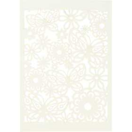 Papiers divers Papier cartonné avec motif dentelle, blanc cassé, feuille 10,5x15 cm, 200 gr, 10pièces