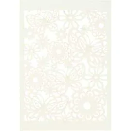 Papier cartonné avec motif dentelle, blanc cassé, feuille 10,5x15 cm, 200 gr, 10pièces