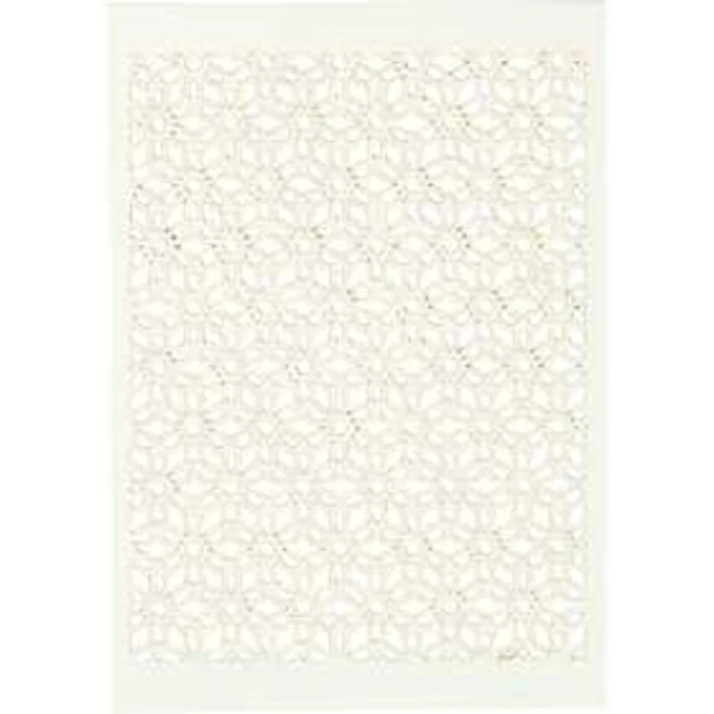 Papier cartonné avec motif dentelle, blanc cassé, feuille 10,5x15 cm, 200 gr, 10pièces