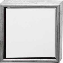 Cadre Carton toilé ArtistLine avec cadre, dim 24x24 cm, prof. 3 cm, blanc, argent antique, 1pièce, format intérieur 20x20 cm