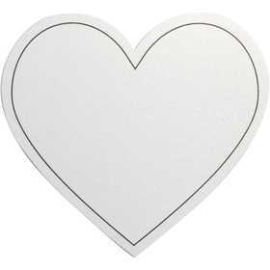 carte en Coeur, blanc, dim. 75x69 mm, 120 gr, 10pièces