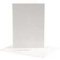 Cartes et enveloppes, dimension carte 12,5x17,5 cm, dimension enveloppes 14x19 cm, blanc cassé, 10sets