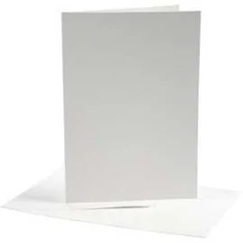 Cartes et enveloppes, dimension carte 10,5x15 cm, dimension enveloppes 11,5x16,5 cm, blanc cassé, 10sets