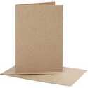 Cartes et enveloppes, dimension carte 10,5x15 cm, dimension enveloppes 11,5x16,5 cm, naturel, 10sets