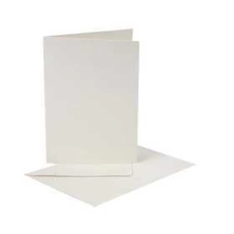 Cartes nacrées et enveloppes, dimension carte 10,5x15 cm, dimension enveloppes 11,5x16,5 cm, crème, 10sets