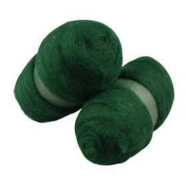 Pelote de laine cardée, vert, 2x100gr