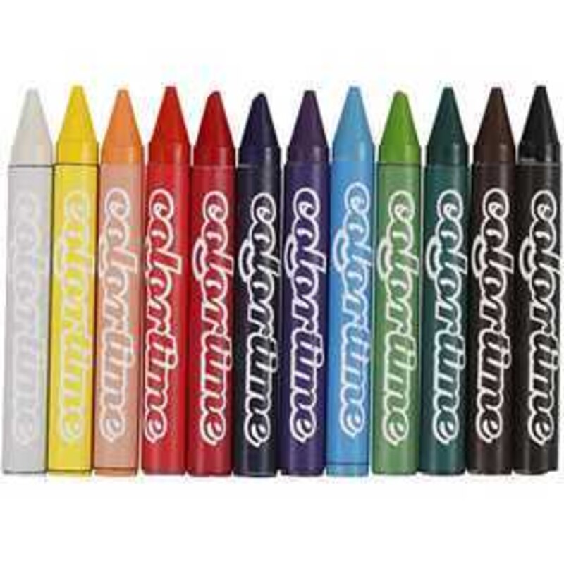 Colortime Crayon de cire Colortime, ép. 11 mm, L: 10 cm, Cou