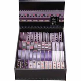 Rubans décoratifs - Assortiment, l: 10 mm, harmonie violet, 48x2m