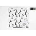 Papier Design, feuille 30,5x30,5 cm, 180 gr, blanc, argent, noir, rennes et motifs, 3flles