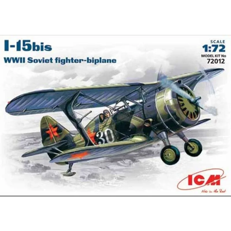 Polikarpov I-15bis avec roues. Marquages russes