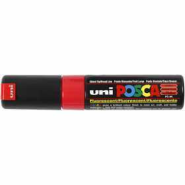 Marqueur Uni Posca, trait: 8 mm, PC-8K , rouge fluo, large, 1pièce