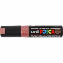 Marqueur Uni Posca, trait: 8 mm, PC-8K , rouge métallique, large, 1pièce