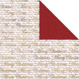 Papier design, feuille 30,5x30,5 cm, 180 gr, or, Joyeux Noël et points, 3flles