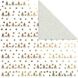 Papiers divers Papier design, feuille 30,5x30,5 cm, 180 gr, or, rennes et points, 3flles