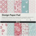 Bloc de Papier design, feuille 15,2x15,2 cm, 120 gr, mintgrøn, rose, 50flles