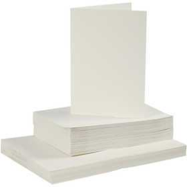 Cartes & Enveloppes, dimension carte 10,5x15 cm, dimension enveloppes 11,5x16,5 cm, blanc cassé, 50sets