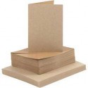 Cartes & Enveloppes, dimension carte 10,5x15 cm, dimension enveloppes 11,5x16,5 cm, naturel, 50sets