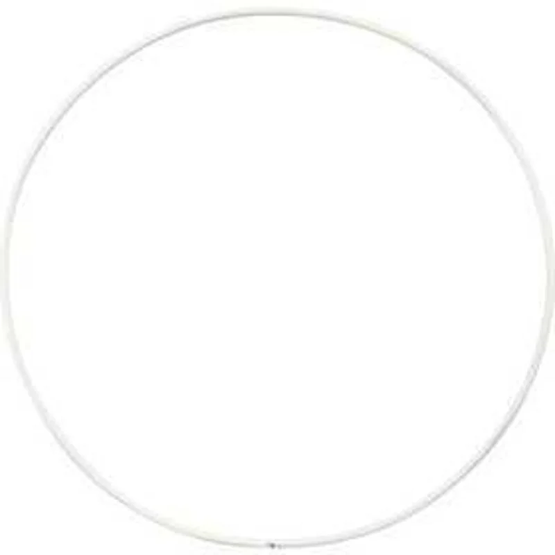 Anneau métallique, Cercle, d: 15 cm, ép. 2 mm, blanc, 10pièces