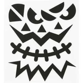 Autocollants fantaisie, feuille 15x16,5 cm, Halloween - larges visages, 1flles