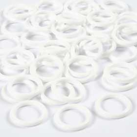 Accessoire pour loisirs créatifs Bague en plastique, dim 15 mm, format intérieur 11 mm, blanc, 50pièces, ép. 2 mm