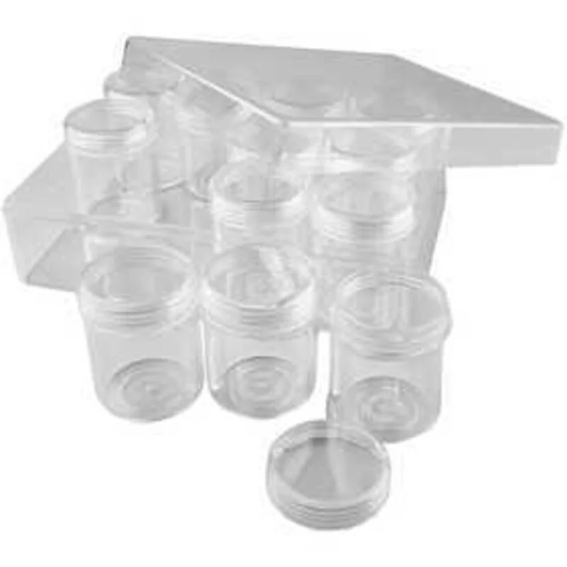 Coffret de rangement avec pots, h: 47 mm, d: 37 mm, 12pièces, 35 ml