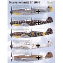 Décal Messerschmitt Bf 109F (5) Blue 1 10/JG2 1941 Black 4 JG52 Yellow 9 9/JG54 Yellow 7 3/JG51 Yellow 5 1/JG27 1942 Desert camo