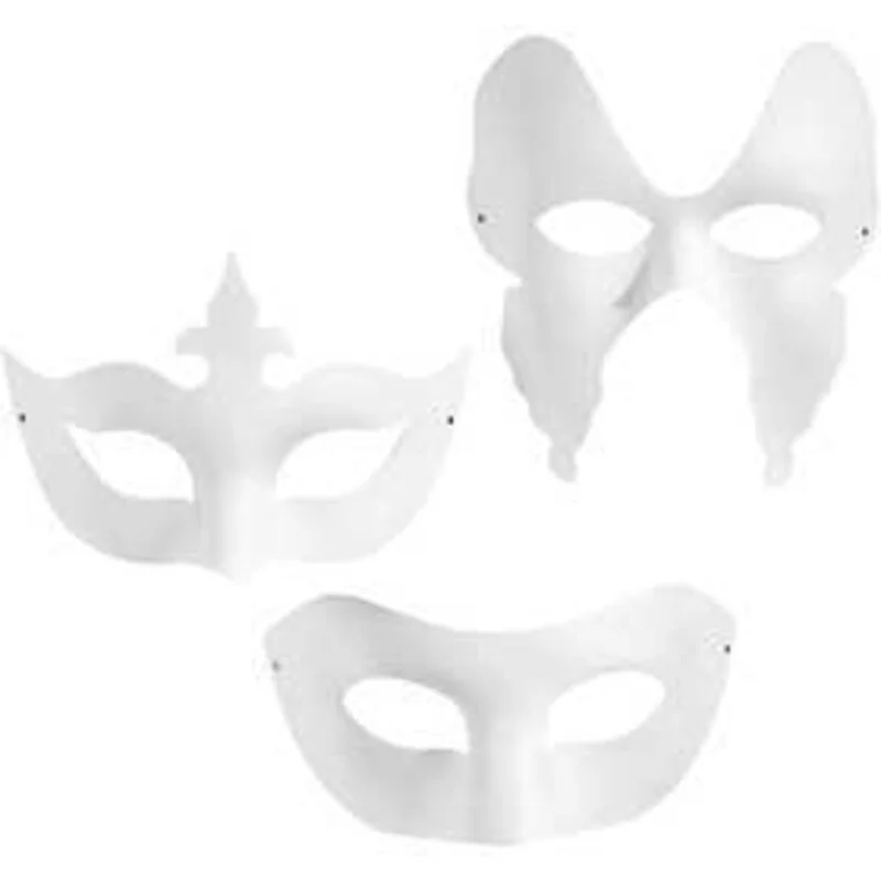 Masques - Assortiment, harlequin, h: 10-20 cm, l: 18-20 cm, 12pièces