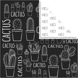 Papier Design, feuille 30,5x30,5 cm, 180 gr, , cactus, 5flles