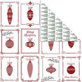 Papiers divers Papier design, feuille 30,5x30,5 cm, 180 gr, Boules et sapins de Noël, 5flles