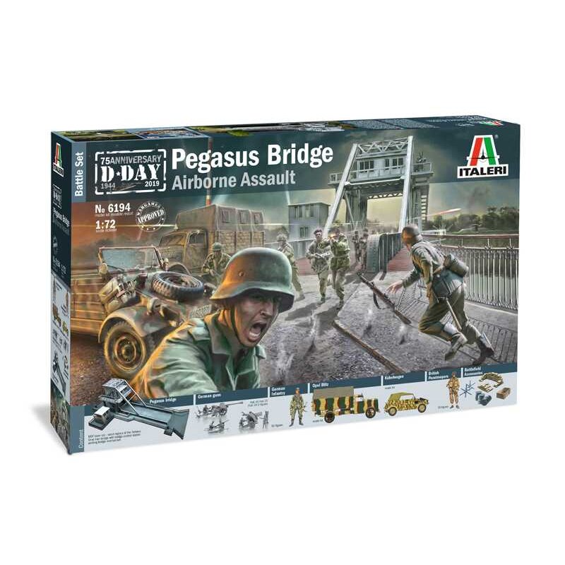  Pegasus Bridge Glider AssaultPegasus Bridge (MDF découpé au laser) Parachutistes britanniques Parachutistes allemands3 x canons