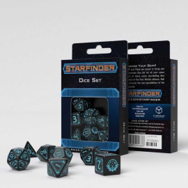 Starfinder pack dés noir & bleu (7)