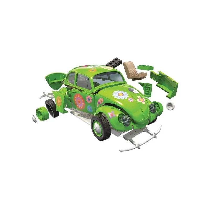 VW Beetle Flower-Power QUICK BUILD (Aucune colle ni peinture requise)