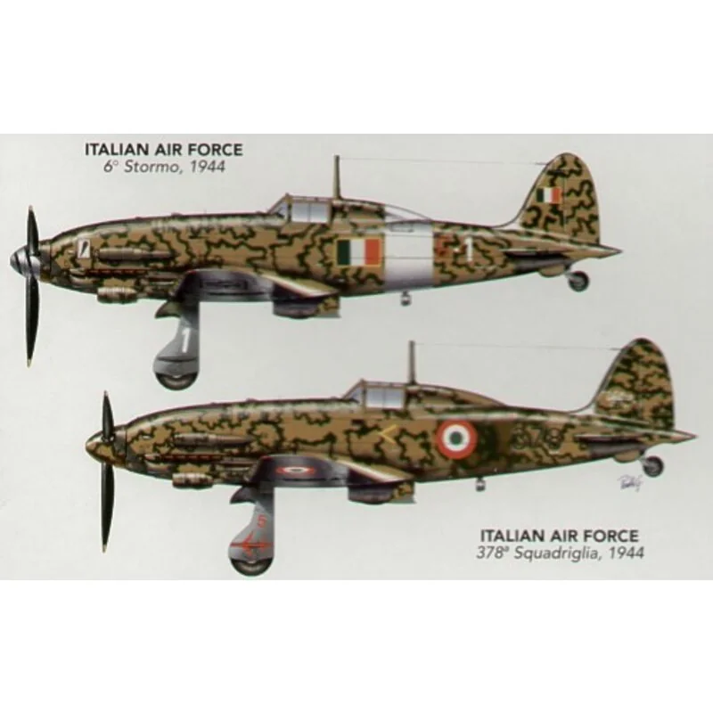 Italeri Macchi C.205 Veltro. Décalques aviation italienne 6 Stormo 1944 et 378 Squadriglia 1944.