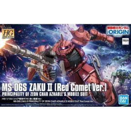 Gunpla Gundam – Maquette HG 1/144 Zaku II Principality of ZEON Char Aznable`s Mobile Suits Red Comet Ver.