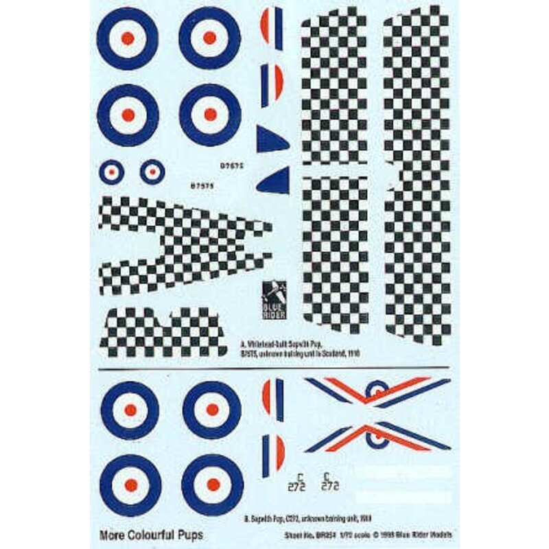 Décal Two brightly coloured Sopwith Pup trainers