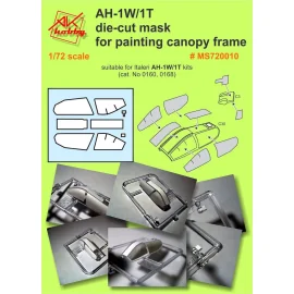 Masque Bell AH-1W / AH-1T prédécoupé pour peindre le cadre de la marquise. Nombre de pièces 8 (conçu pour être utilisé avec les 