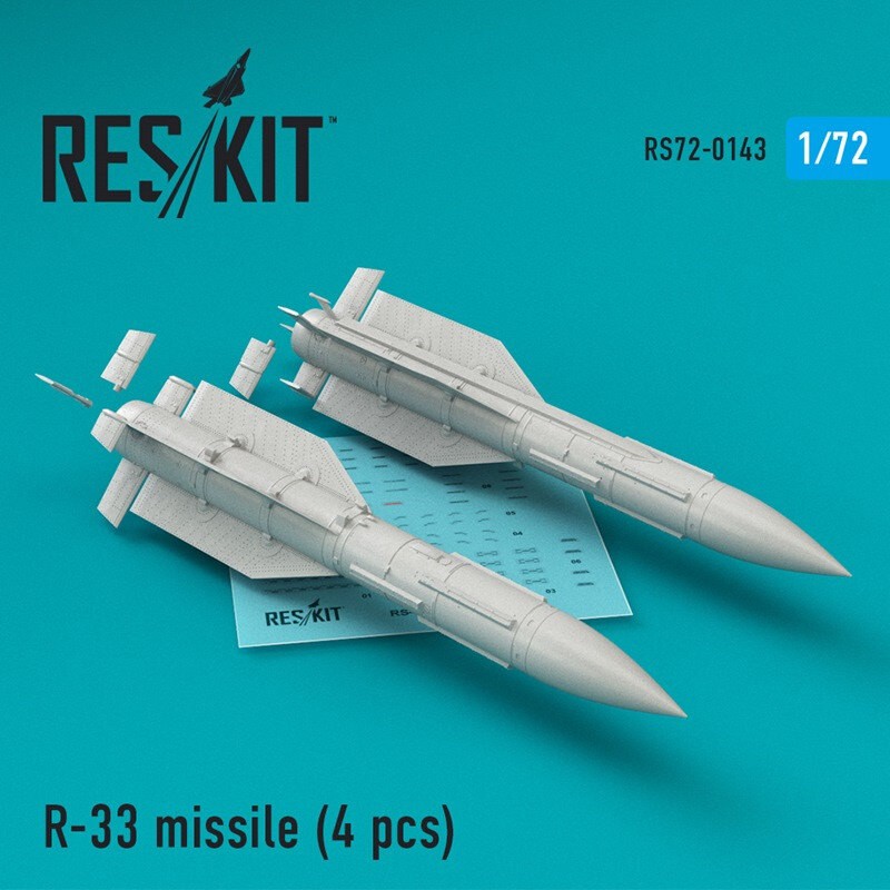  Missile R-33 (4 pièces) (Mikoyan MiG-31) (conçu pour être utilisé avec les kits Condor, ICM, Trumpeter et Zvezda)